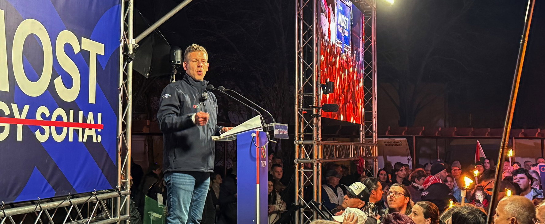 Olyan baki történt a TISZA országjárásán, hogy Magyar Péterbe azonnal belefagyott a szó