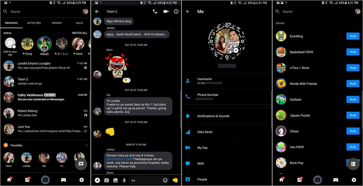 Tesztelni kezdték a Messenger éjszakai módját